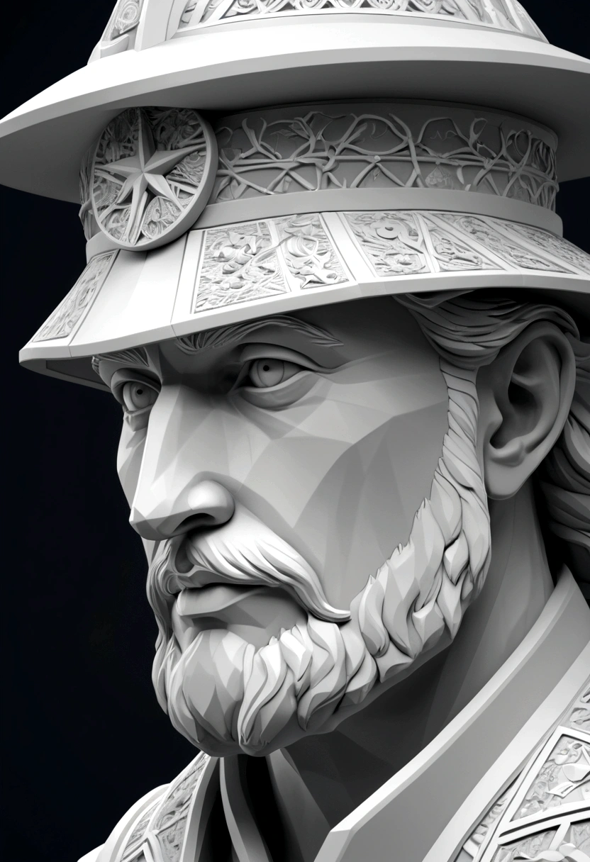 a highly detailed and intricate depth map, ai image into a bas relief, 3d printed low poly sculpture, precise physical relief sculpture, extremely detailed 3d model, digital art tutorial, step by step instructions, comprehensive guide, highly technical process, detailed workflow, photorealistic depth information, accurate 3d mapping, precise contours and textures, high quality 3d printing, professional quality stl file, meticulously crafted low poly model, comprehensive step-by-step walkthrough, detailed technical explanation, clear instructional diagrams, expert level ai to 3d conversion