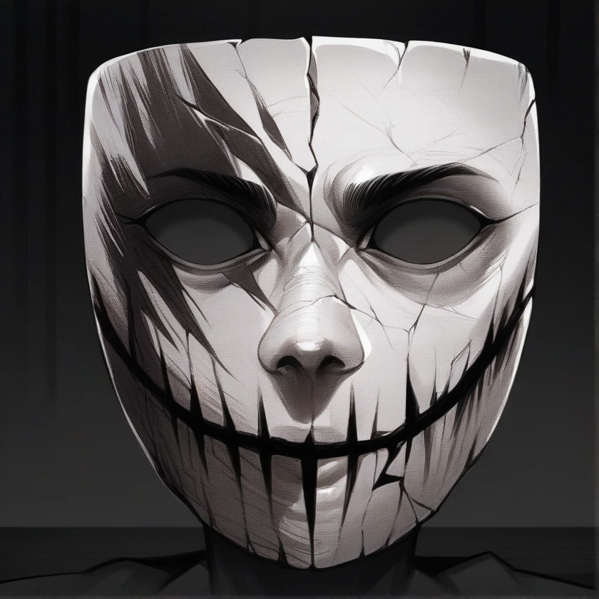 wood texture, and wooden cracks in the mouth of the mask