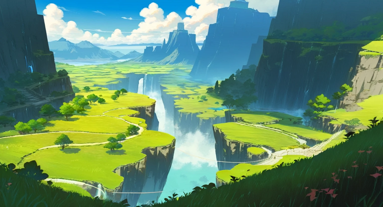 scenery, legend of zelda scenery, beautiful, fantasy