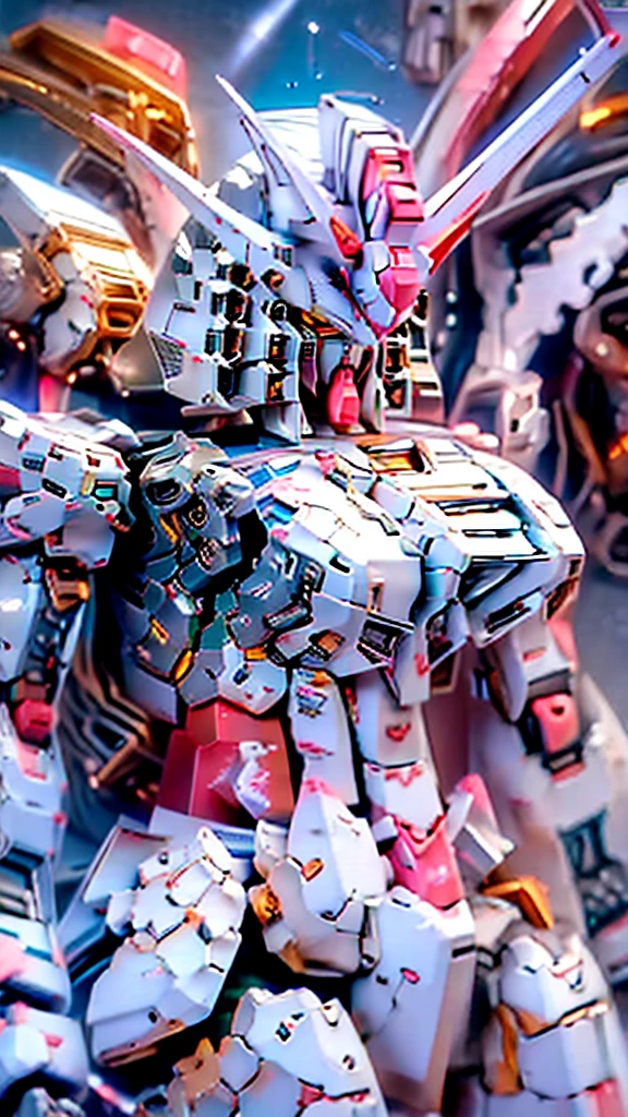 Catapult Deck、Waiting for departure、Giant humanoid robot、Gundam cockpit hatch open in the center of the chest