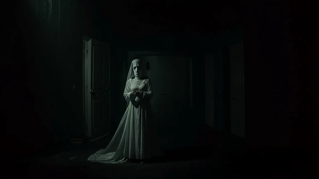 It was a ghost of the woman without a lower part of the body that appeared from darkness.
ghost scary late night creepy
frightening