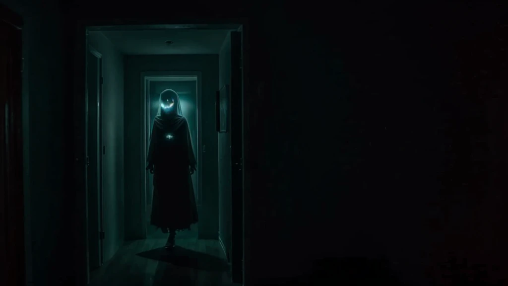 It was a ghost of the woman without a lower part of the body that appeared from darkness.
ghost scary late night creepy
frightening