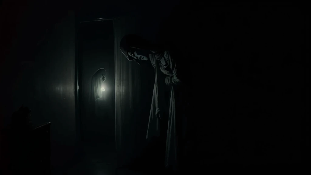 It was a ghost of the woman without a lower part of the body that appeared from darkness.
ghost scary late night creepy
frightening