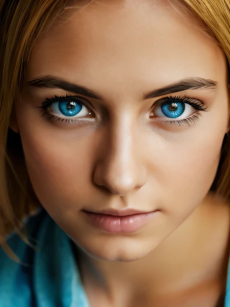 A turkiye girl, blue eyes, blonde short messy hair, feeling depressed, face expression, Ultra high res, uhd, (photorealistic:1.4),