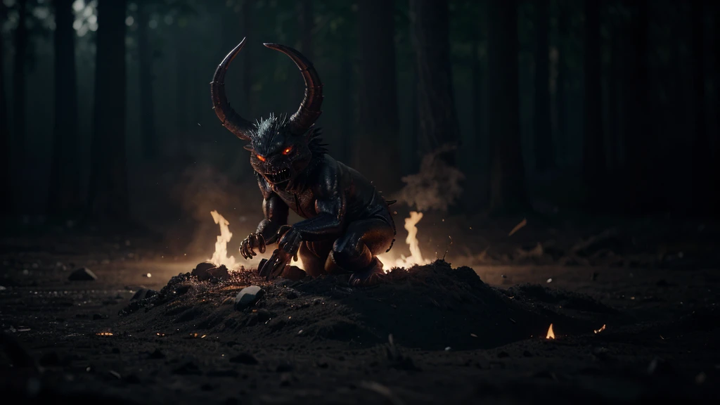 um demon atacando a câmera, dark, demon, demon, photo realist, high qualiy, SimplePositivoXLv2, work of art, best qualityer, engine unreal, 8K, 4K, EXTREMELY CLEAR, ultra detaild, still cinematic film, Shallow depth of field, vignette, highy detailed, filme de hollywood