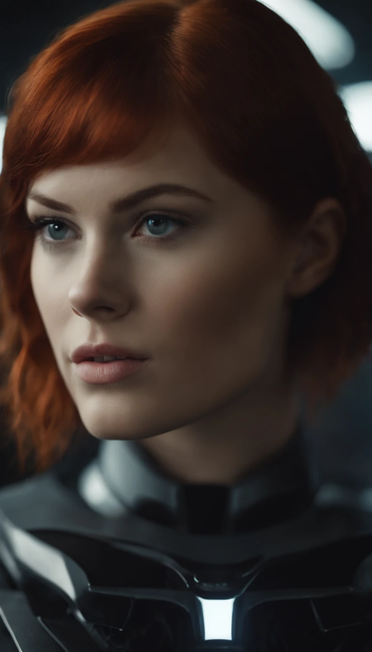 Aria Kellan Cybernetic systems engineer with neural implants, with extraordinary abilities 24 years old, short in stature, red hair and curvy, Curious, creative and fearless.