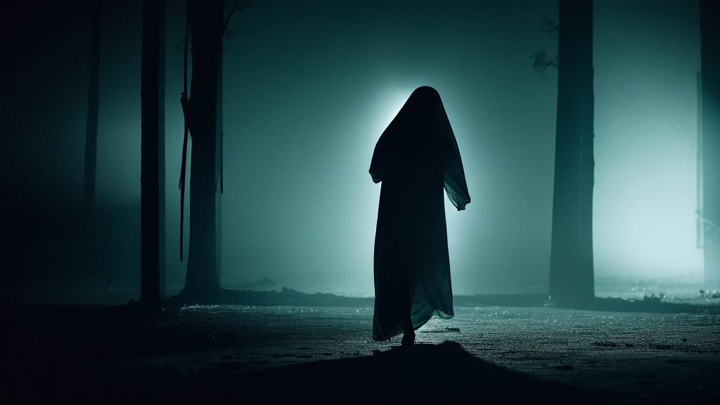 It was a ghost of the woman without a lower part of the body that appeared from darkness.
ghost scary late night creepy
frightening