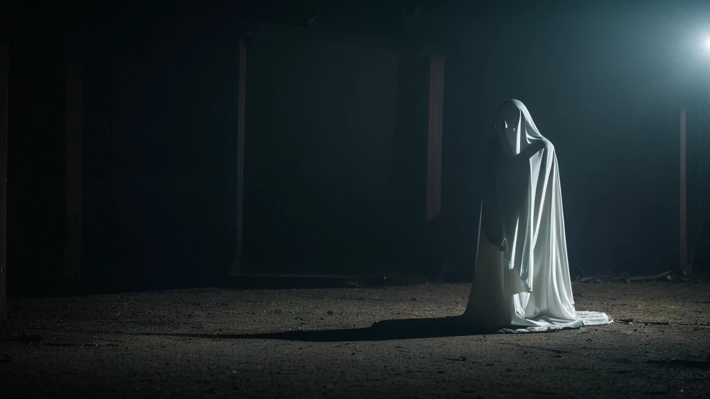 It was a ghost of the woman without a lower part of the body that appeared from darkness. 

 ghost scary late night creepy 
frightening