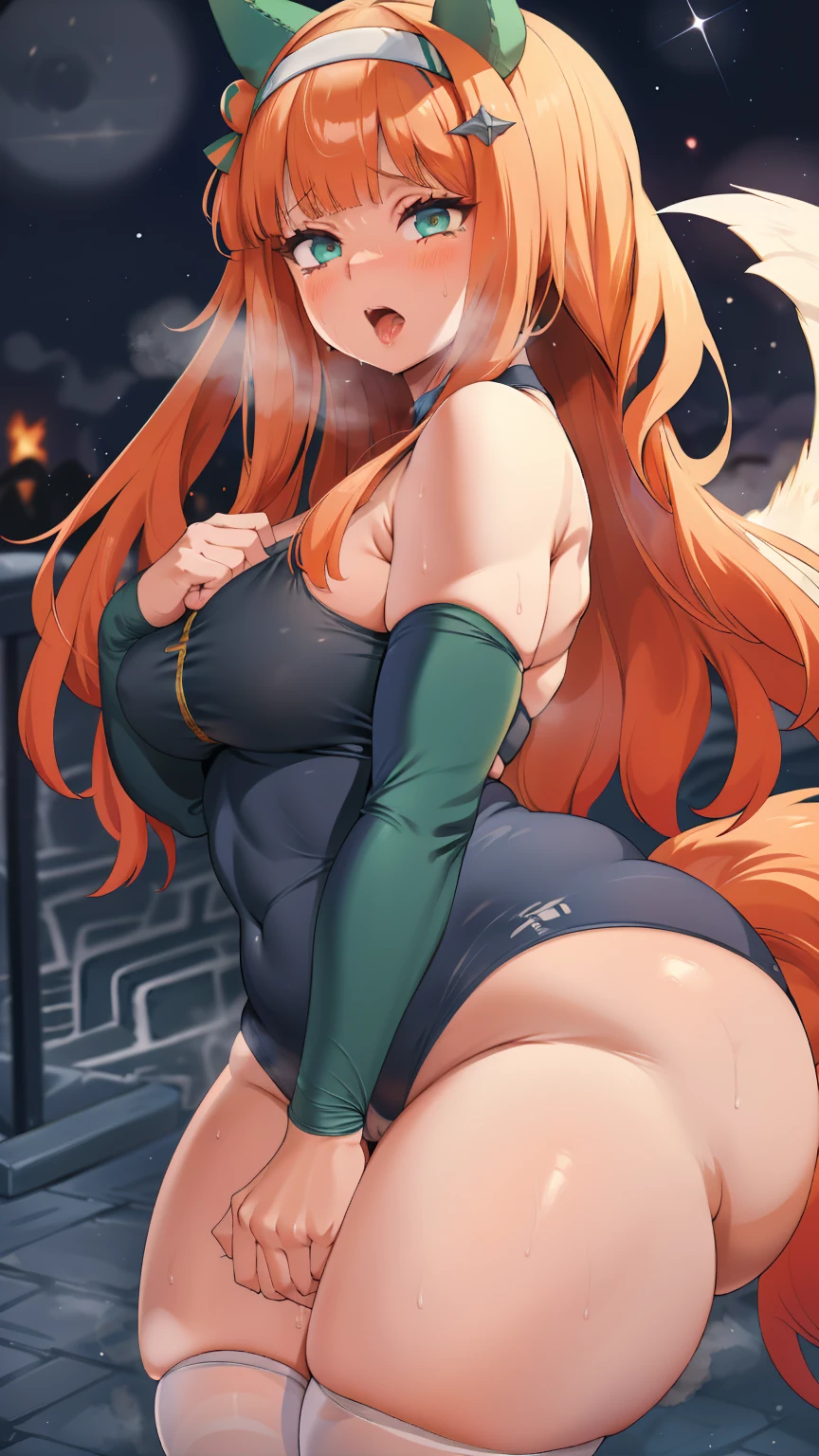 nsfw, 1boy and 1girl, vaginale, side fuck, on side、In underwear、I hate it so much、Back alley at night、Silence Suzuka、Beautiful woman、Very thick thighs、Acme Face、Best image quality、High resolution、masterpiece、super high quality、Thick pubic hair、Screaming orgasm face、Light green lace panties、Very big ass、Very large breasts 、Blushing、4K quality、Blushing、Cry of ecstasy、Wearing black knee socks、Sweaty all over、Heavy breathing、Shaking breasts、上下にShaking breasts、{Highest quality}, {so beautiful}, {Super detailed}, {Best illustrations}, Browsing Caution, girl,