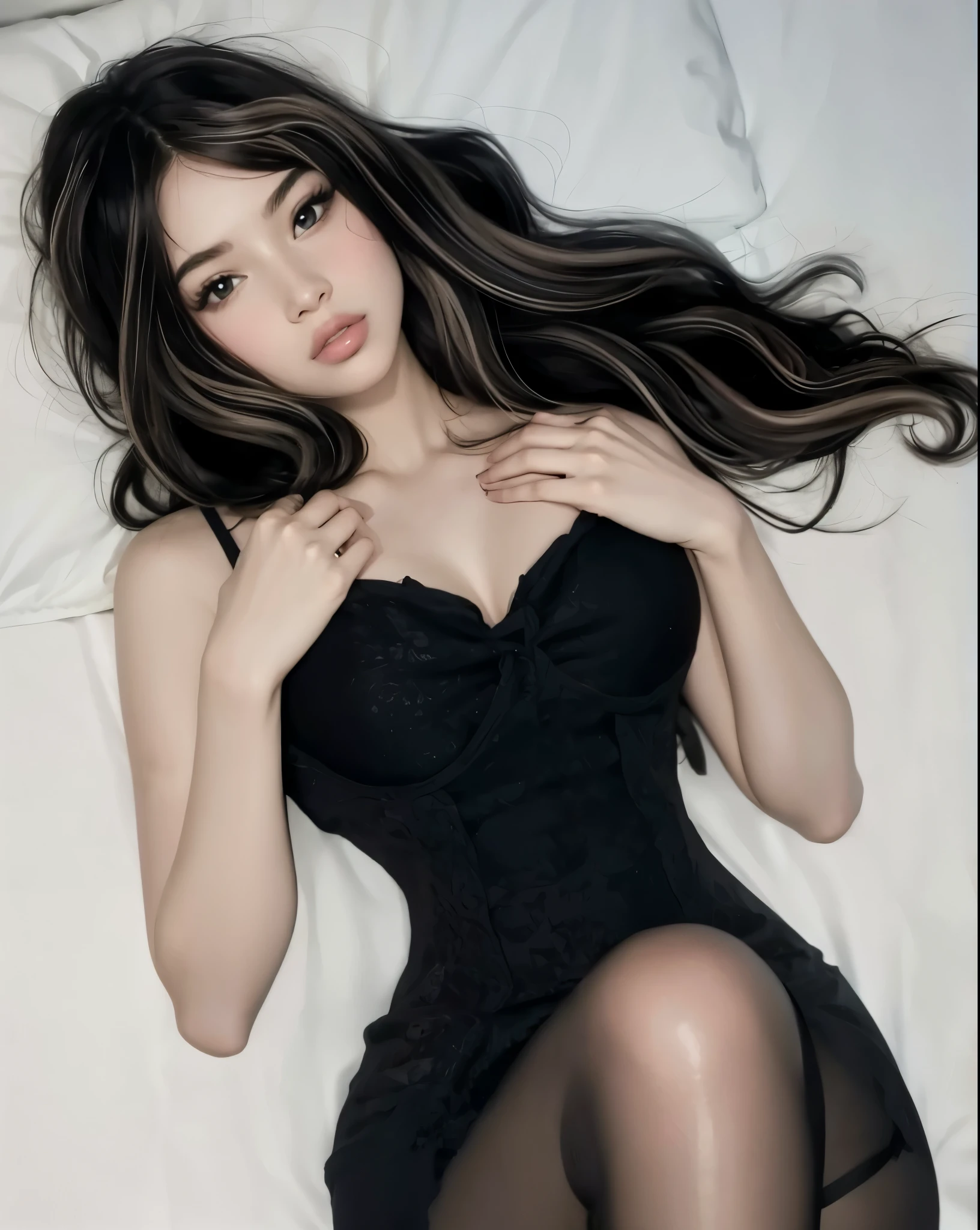 Beautiful girl with big lips