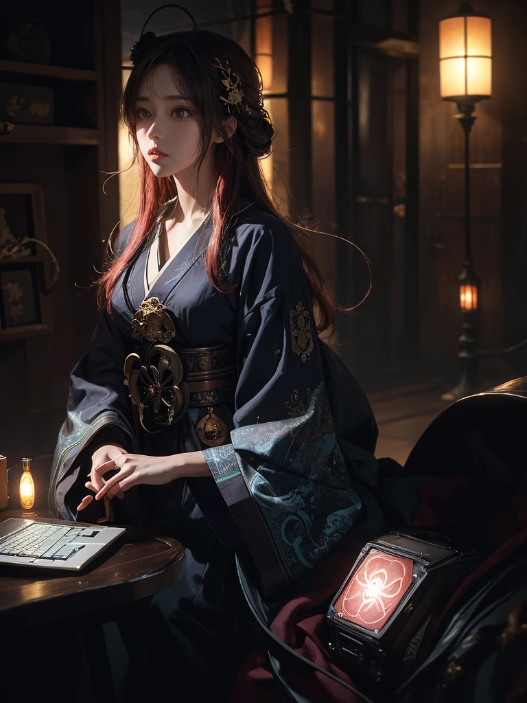 (Best quality, A high resolution: 1.2), ultra detailed, realistic, [Main subject of the image] it is a deserted and lifeless world, emphasizing the lack of life and feeling of emptiness. [Central character image] this is a magical girl. It is important to have a detailed view, lips and facial features, to avoid accidental facial deformations. [General theme of the image] it is a futuristic fantasy with Japanese influence.. This may include elements such as, how futuristic architecture., visual. Anime style effects, traditional japanese clothing or symbols. - Bright colors. The colors in the image should be bright and saturated., adding visual interest to the surface composition. The lighting in the image should be soft and atmospheric., creating a mystical and fabulous atmosphere. - mystical atmosphere. The image had to have a general feeling of mysticism and otherworldliness., with even more fantasy elements. (perfect details: 1.1), (nice and clear background: 1.2), (Extremely detailed computer graphics, ultra detailed, best shadow: 1.1), (beautifully detailed beautiful eyes), ( full length 1.1)