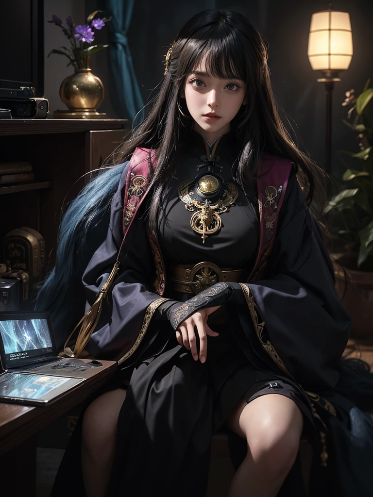 (Best quality, A high resolution: 1.2), ultra detailed, realistic, [Main subject of the image] it is a deserted and lifeless world, emphasizing the lack of life and feeling of emptiness. [Central character image] this is a magical girl. It is important to have a detailed view, lips and facial features, to avoid accidental facial deformations. [General theme of the image] it is a futuristic fantasy with Japanese influence.. This may include elements such as, how futuristic architecture., visual. Anime style effects, traditional japanese clothing or symbols. - Bright colors. The colors in the image should be bright and saturated., adding visual interest to the surface composition. The lighting in the image should be soft and atmospheric., creating a mystical and fabulous atmosphere. - mystical atmosphere. The image had to have a general feeling of mysticism and otherworldliness., with even more fantasy elements. (perfect details: 1.1), (nice and clear background: 1.2), (Extremely detailed computer graphics, ultra detailed, best shadow: 1.1), (beautifully detailed beautiful eyes), ( full length 1.1)