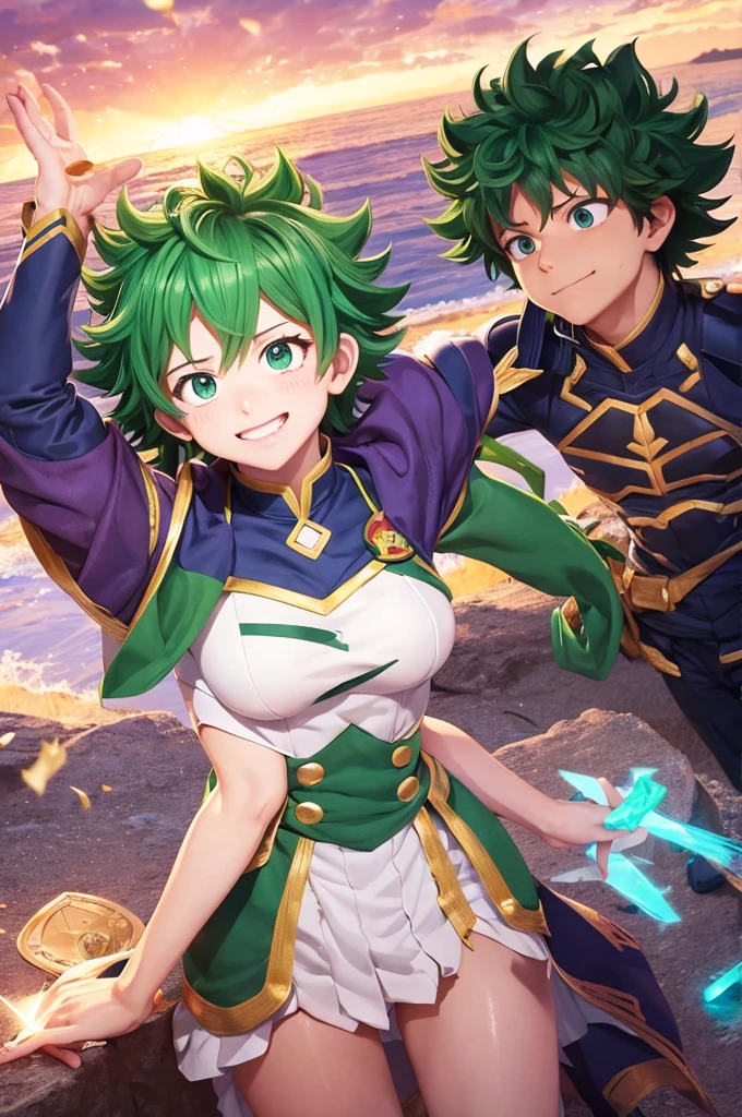 Izuku midoriya female, traje de heroe 