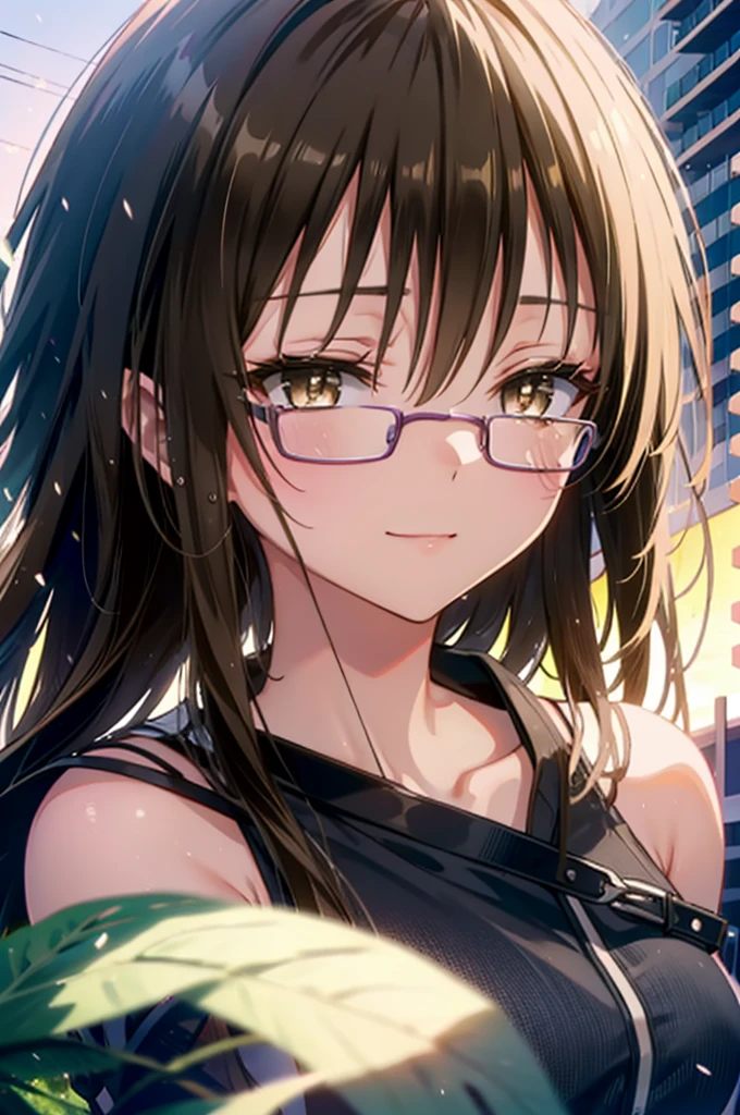 Yuikotegawa, yui kotegawa, Black Hair, (Brown eyes:1.5), Long Hair,happy smile, smile, Open your mouth,Glasses,Cold shoulder tops,skinny pants,Stiletto heels,Walking,morning,morning陽,The sun is rising,whole bodyがイラストに入るように,
break outdoors, Building district,
break looking at viewer, whole body,
break (masterpiece:1.2), Highest quality, High resolution, unity 8k wallpaper, (figure:0.8), (Beautiful attention to detail:1.6), Highly detailed face, Perfect lighting, Highly detailed CG, (Perfect hands, Perfect Anatomy),