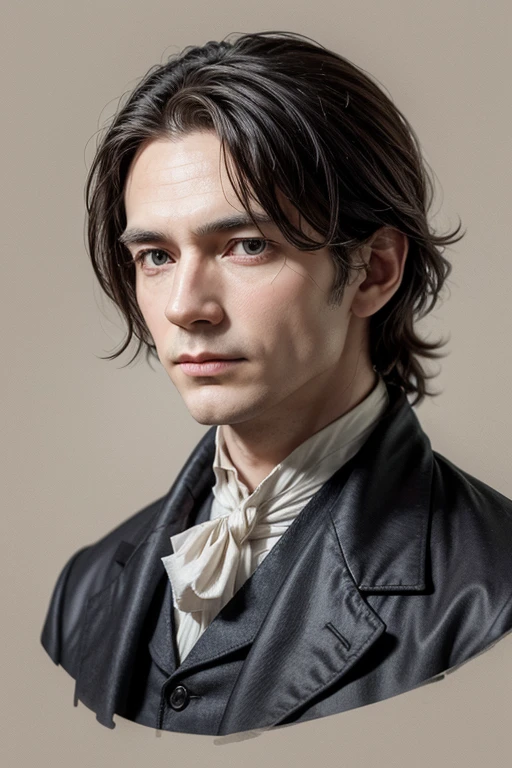 Create a simple drawing about a name from 1770, that he is not over 40 years old and that he is an elegant man
