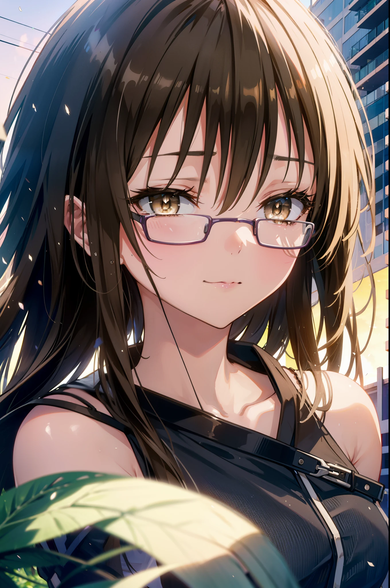 Yuikotegawa, yui kotegawa, Black Hair, (Brown eyes:1.5), Long Hair,happy smile, smile, Open your mouth,Glasses,Cold shoulder tops,skinny pants,Stiletto heels,Walking,morning,morning陽,The sun is rising,whole bodyがイラストに入るように,
break outdoors, Building district,
break looking at viewer, whole body,
break (masterpiece:1.2), Highest quality, High resolution, unity 8k wallpaper, (figure:0.8), (Beautiful attention to detail:1.6), Highly detailed face, Perfect lighting, Highly detailed CG, (Perfect hands, Perfect ???????),