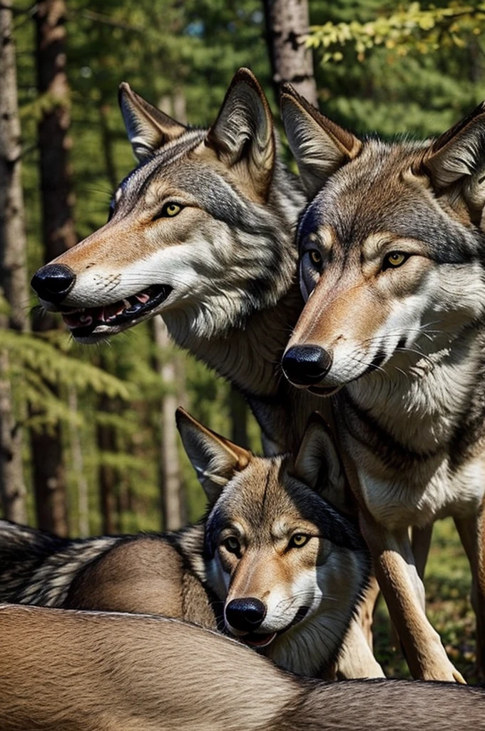 A realistic wolf trying to insert its penis into a deer