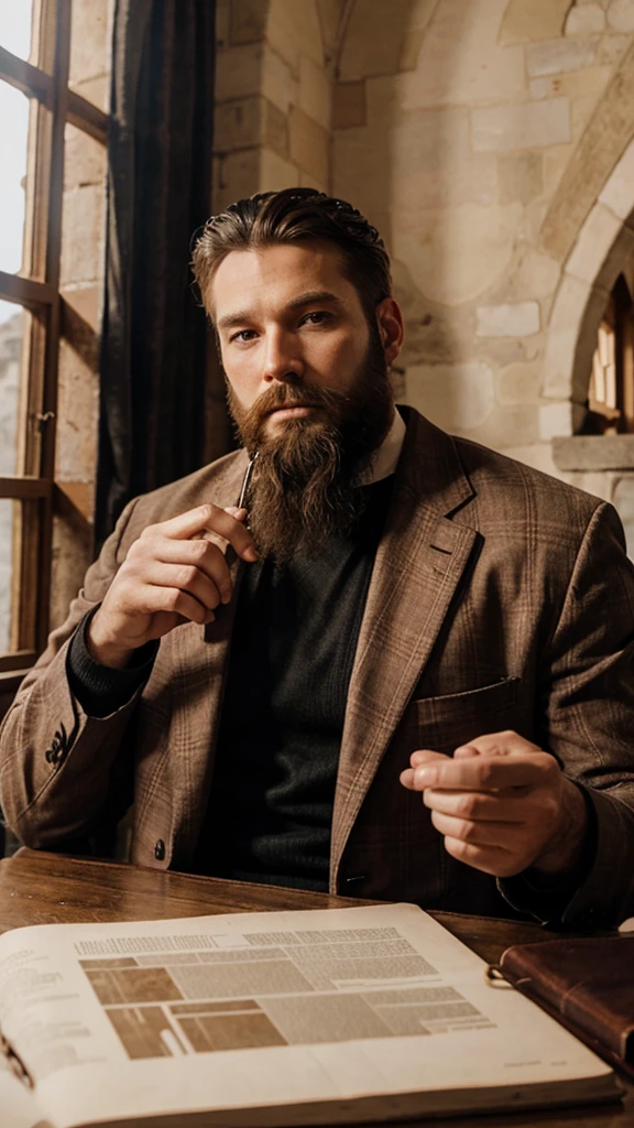 Model man. Beard . Castle. 