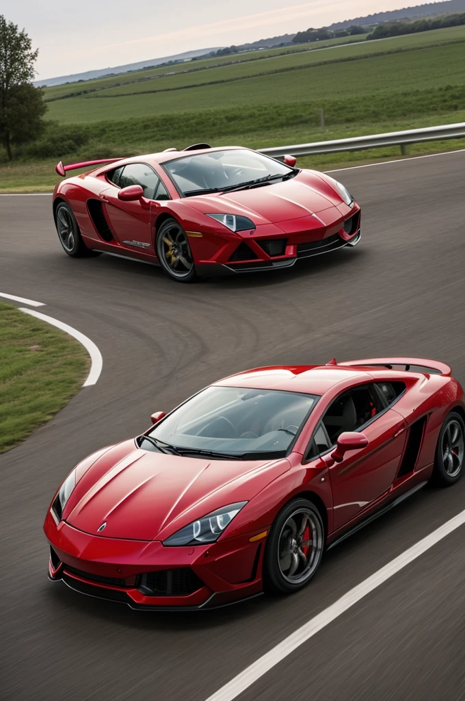 Image A4 Red Lambourghini with its characteristics 
