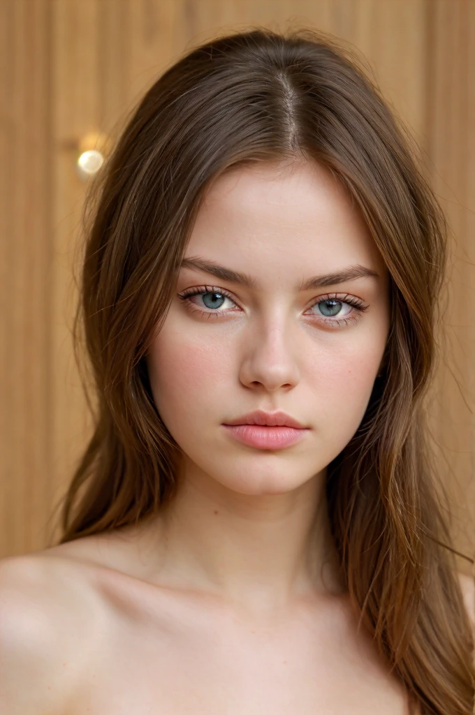 face, photo de face, Beautiful Russian girl, bionde 20 ans, Light hair, bionde, dark brown eyes, visage innocent, thin and pointed nose, Longhaire, Athletic body, high resolution, head of&#39;artwork, best quality, intricate details, very detailed, sharpness, detailed skin, realistic skin texture, texture, detailed eyes, Professionnel, 4K, shot in Canon, 85 millimeters, shallow depth of field, Kodak Vision Color, extremely detailed, A picture_\(ultras\), photorealistic, realistic, Post-traitement, maximum detail, roughness, real life, Un hyper realistic, la photographie, 8k uh, la photographie, bionde 