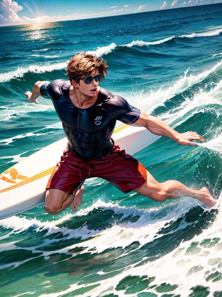 Highest quality,Highest Resolution,Surfing brother,surfing,