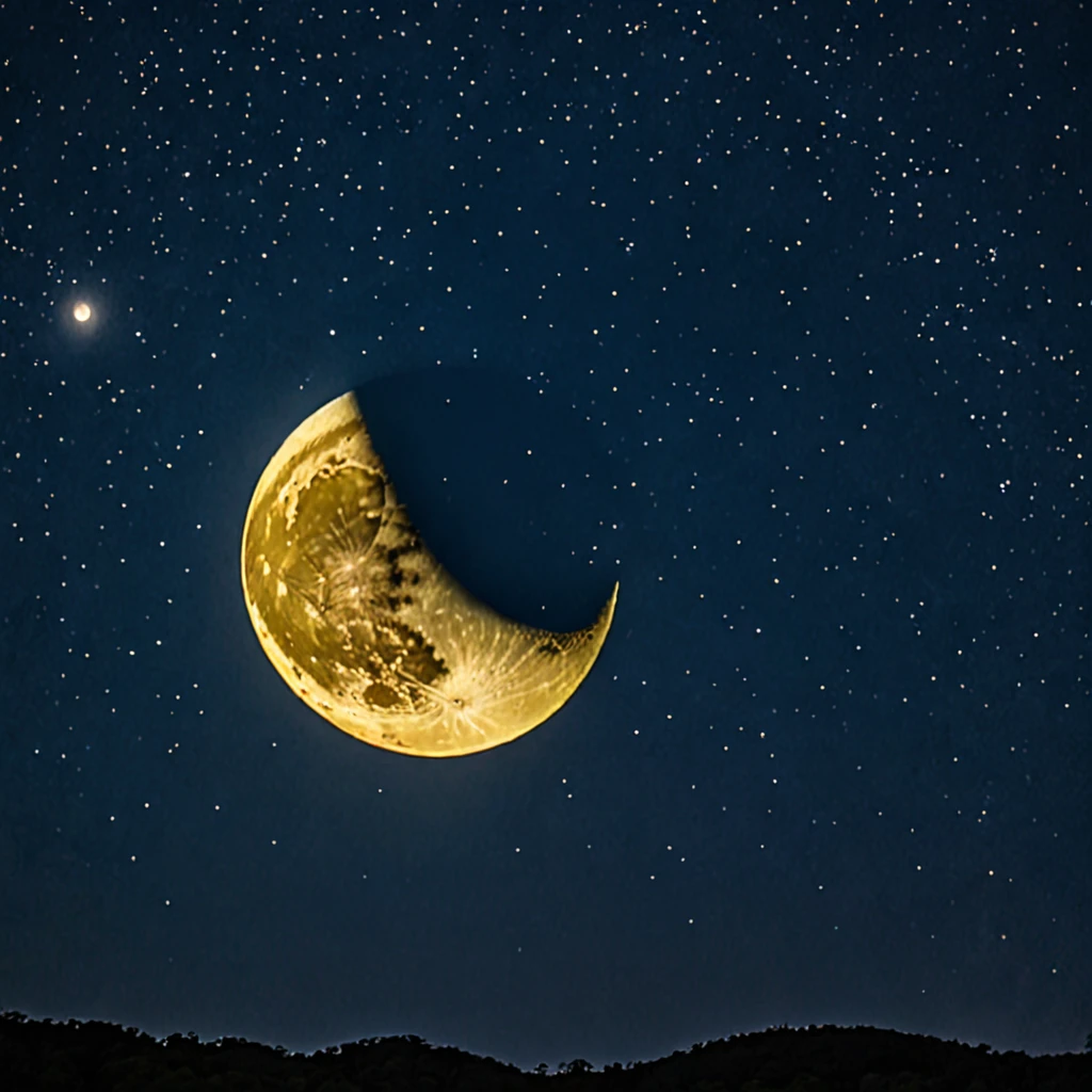 Yellow Full Moon、Starry Sky