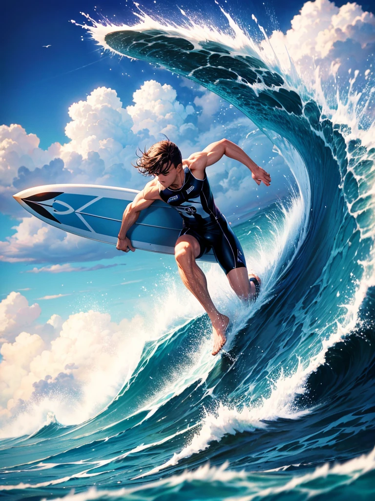 Highest quality,Highest Resolution,Surfing brother,surfing,
