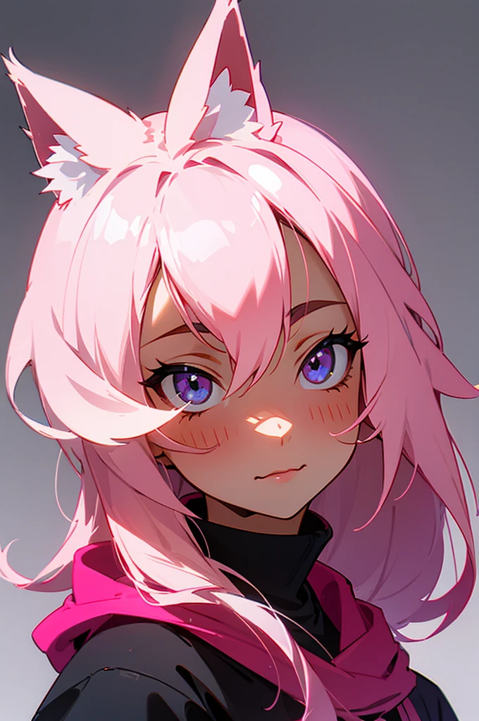 pink fox face icon, no background