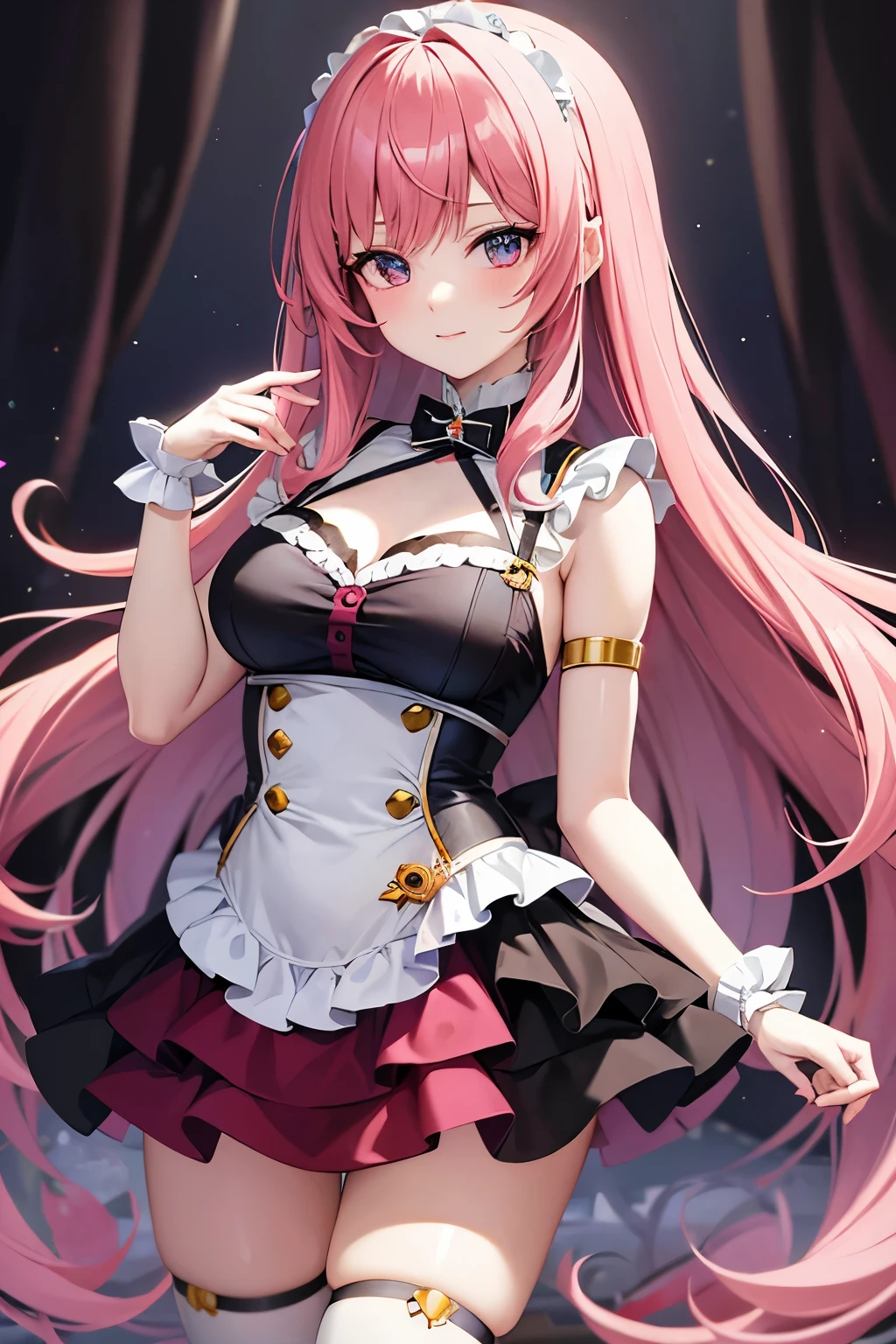 Anime girl similar to Marin from anime "This porcelain doll fell in love" in cyberpunk style in a demon costume