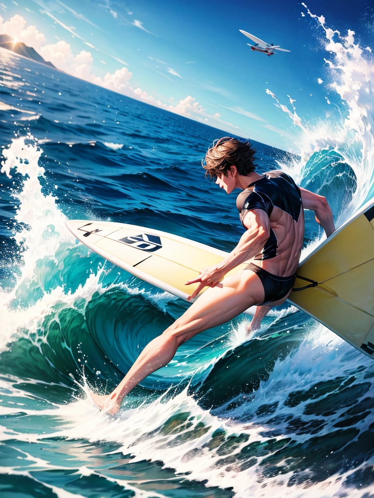 Highest quality,Highest Resolution,Surfing brother,surfing,