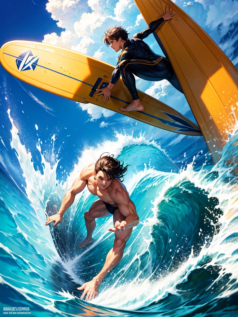 Highest quality,Highest Resolution,Surfing brother,surfing,