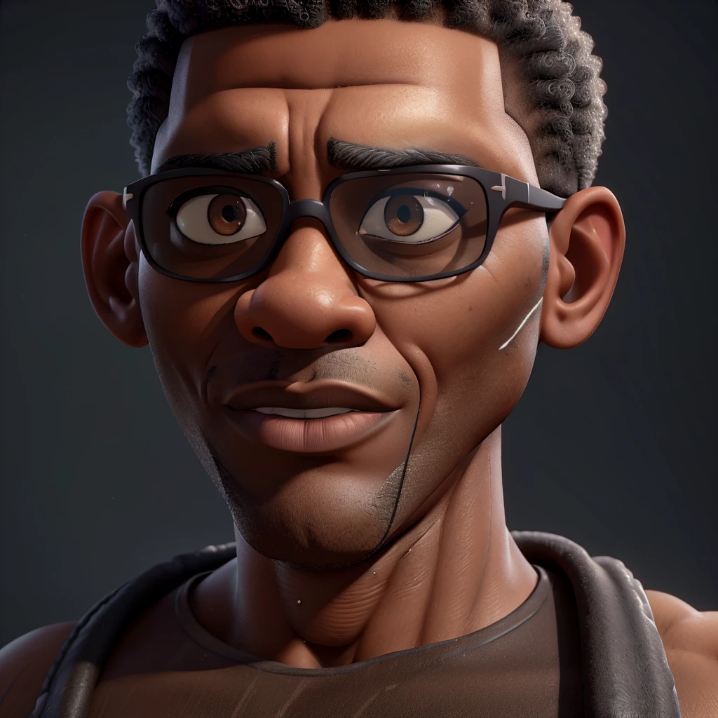 a muscular bald black man, shaved head, wearing black sunglasses, close-up portrait, dramatic lighting, high contrast, cinematic, moody, intense expression, (best quality,4k,8k,highres,masterpiece:1.2),ultra-detailed,(realistic,photorealistic,photo-realistic:1.37),HDR,studio lighting,sharp focus,physically-based rendering,vivid colors,dramatic