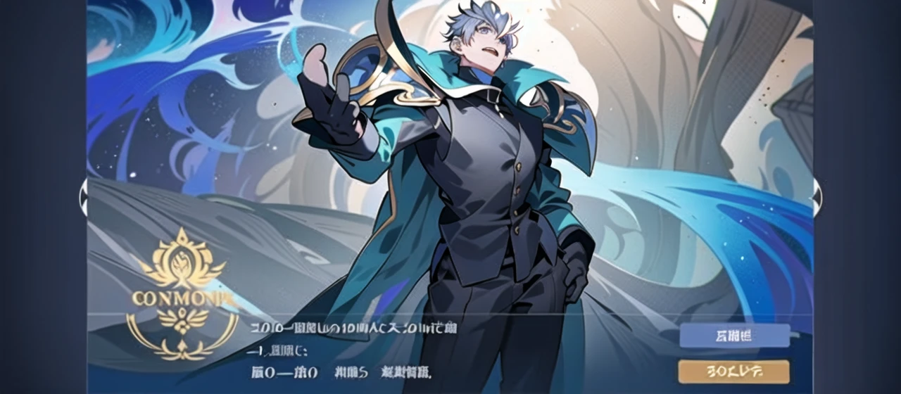 solo,
1man,gojou,blue eyes,white hair,
upper body,high neck,black top