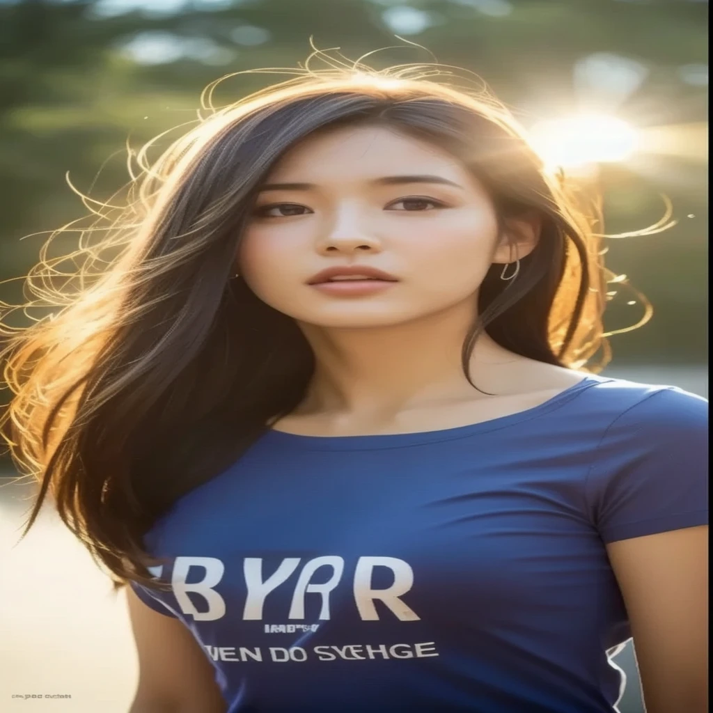 a woman in a red shirt and jeans, standing in a field of cows, korean female fashion model, bae suzy, song hye-kyo, japanese farmer, lulu chen, cowgirl, detailed eyes, detailed face, beautiful detailed lips, long eyelashes, photo-realistic, 4k, high resolution, masterpiece, hyper detailed, vivid colors, natural lighting, dramatic lighting, cinematic, countryside landscape, rolling hills, blue sky, puffy clouds, green grass, golden hour, dynamic pose