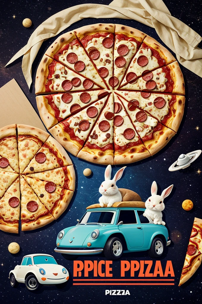 Bunnies. Space. Pizza. Cars