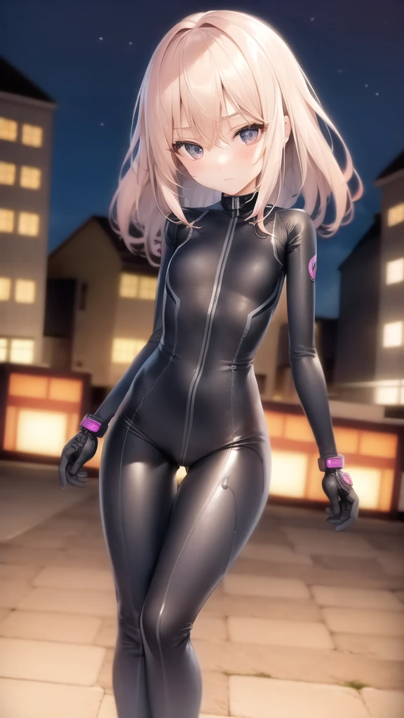 cute girl, Small and slender build, Tight suit, town areas, ultra-high resolution, Top quality, Very detailed
