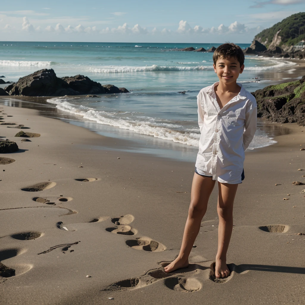 A 12 year old on the beach 