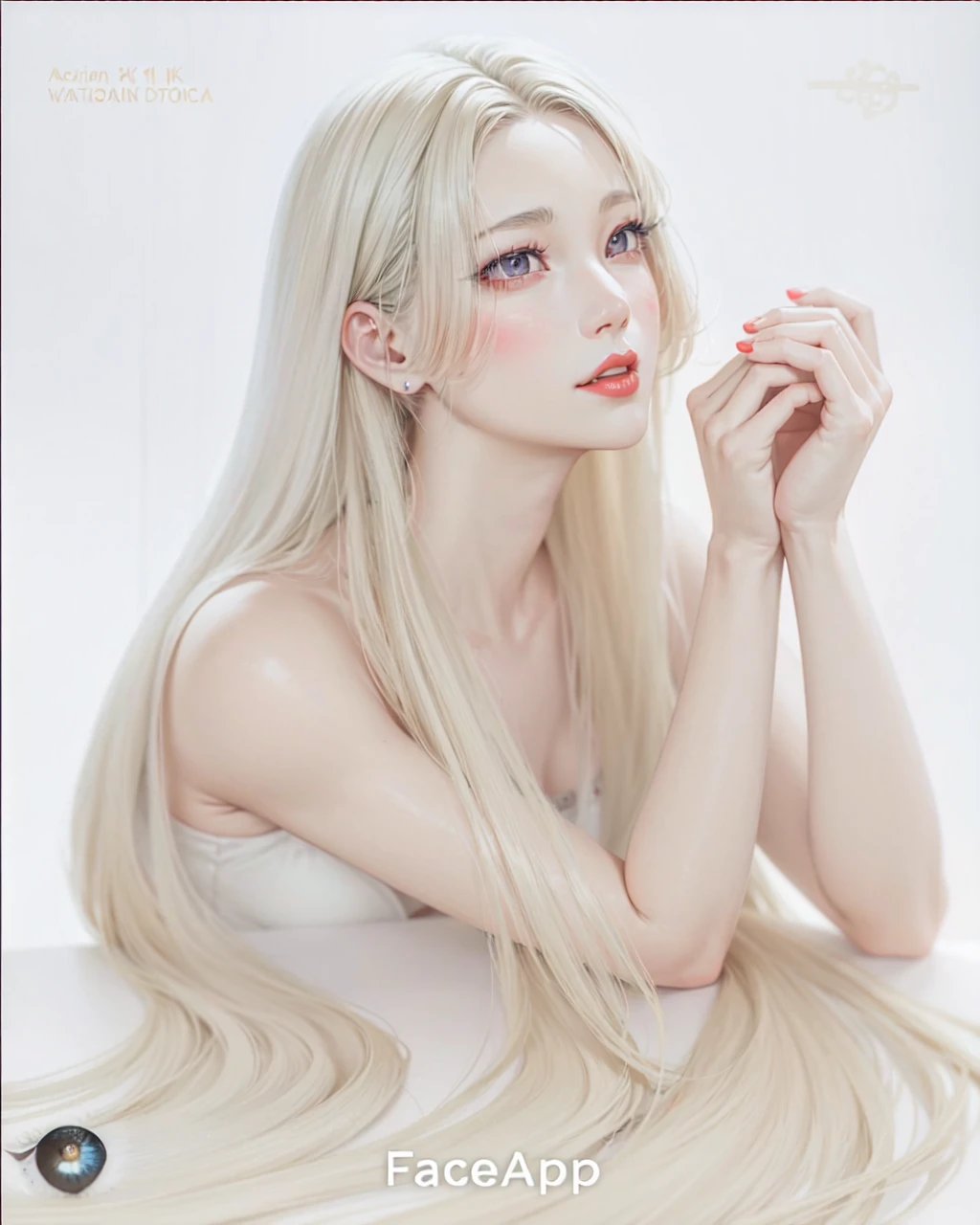 , RAW,(8k, best quality, masterpiece:1.2),(intricate details:1.4),(photorealistic:1.4),octane render, complex 3d render ultra detailed, studio soft light, rim light, vibrant details, ultra detailed, realistic skin texture, detailed face, beautiful detailed eyes, extremely detailed CG unity 8k wallpaper, makeup, (cowboy shot),(perfect anatomy),(wide hip:1), accurate face of jang wonyoung, (face accuracy of jang wonyoung:1.5), accurate face,
smiling , better face, (correct lips:1.3), (teeth visible:1.5). (symmetrical teeth structure :1.5),, (symmetric eye shape:2) 0,(red lips:1.5),(equal eye size:2)