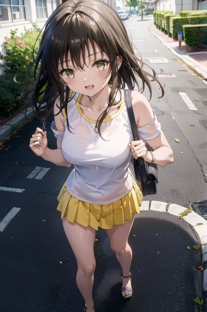 Yuikotegawa, yui kotegawa, Black Hair, (Brown eyes:1.5), Long Hair,Big Breasts,happy smile, smile, Open your mouth,Glasses,Cold shoulder tops,Short sleeve,mini skirt,Stiletto heels,Walking,morning,morning陽,The sun is rising,whole bodyがイラストに入るように,
break outdoors, School,school gate,
break looking at viewer, whole body,
break (masterpiece:1.2), Highest quality, High resolution, unity 8k wallpaper, (figure:0.8), (Beautiful attention to detail:1.6), Highly detailed face, Perfect lighting, Highly detailed CG, (Perfect hands, Perfect Anatomy),