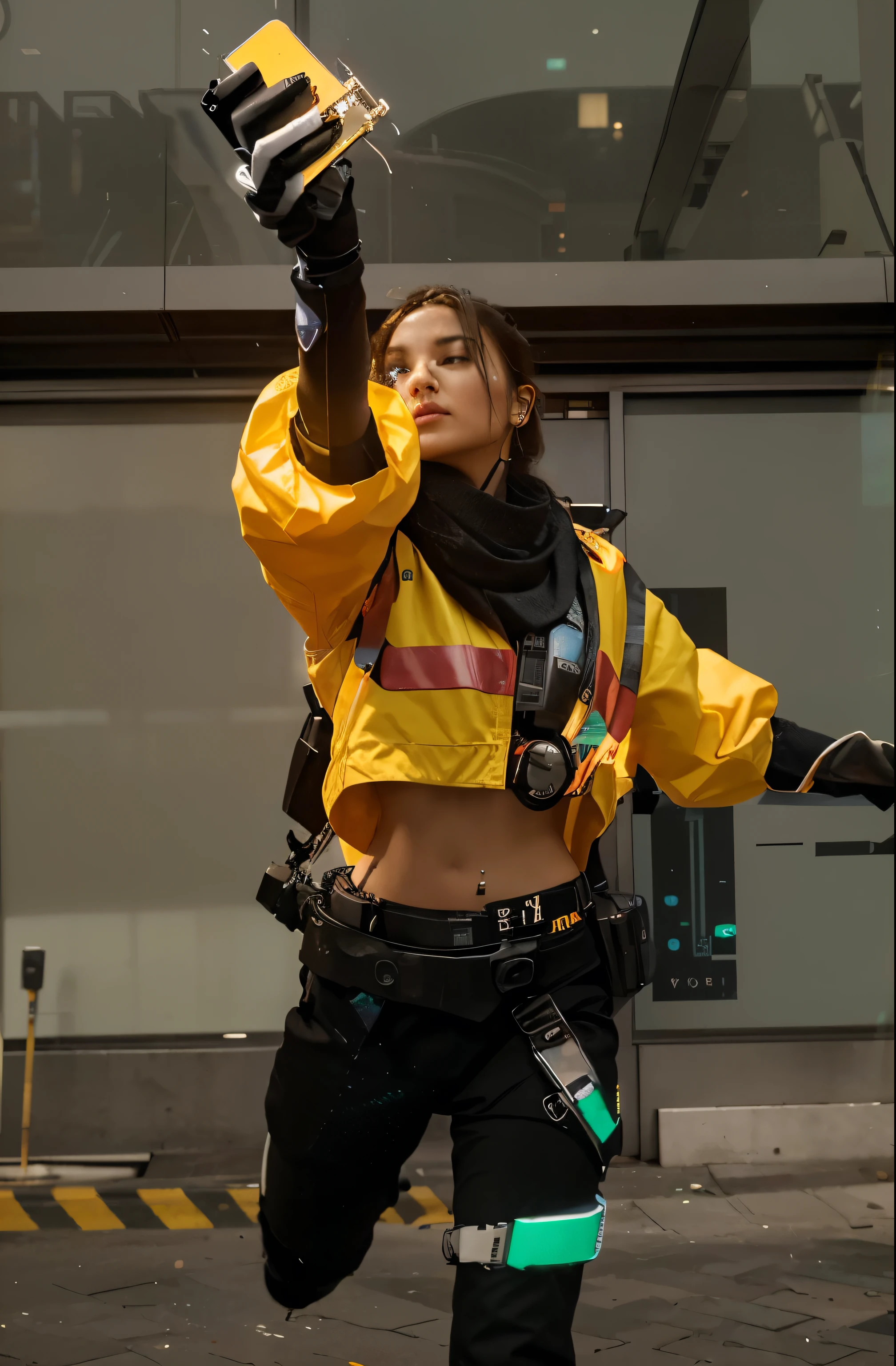 (Best quality, 8k, 32k, Masterpiece, UHD:1.2), "Transform the scene into the high-tech, futuristic world inspired by Valorant. Imagine a sprawling metropolis where advanced technology and sleek architecture dominate the landscape. Skyscrapers with holographic displays and neon lights pierce the sky, their surfaces reflecting a myriad of vibrant colors.
The streets are bustling with autonomous vehicles and drones, zipping through the air with precision. Digital billboards and advertisements light up the night, casting a glow on the bustling sidewalks below. The city is a blend of ultra-modern design and gritty urban elements, creating a unique and immersive atmosphere.
High-tech gadgets and interfaces are integrated seamlessly into daily life. Public spaces are adorned with interactive displays, and augmented reality elements enhance the environment. Capture the essence of this world by highlighting its advanced technology, from cybernetic enhancements and robotic companions to energy shields and teleportation devices.
Amidst the urban sprawl, strategic points of interest like cutting-edge research labs, sleek control centers, and fortified safehouses reflect the tactical and competitive nature of Valorant. The scene should evoke a sense of awe and excitement, showcasing the seamless integration of technology into every aspect of life in this futuristic world."