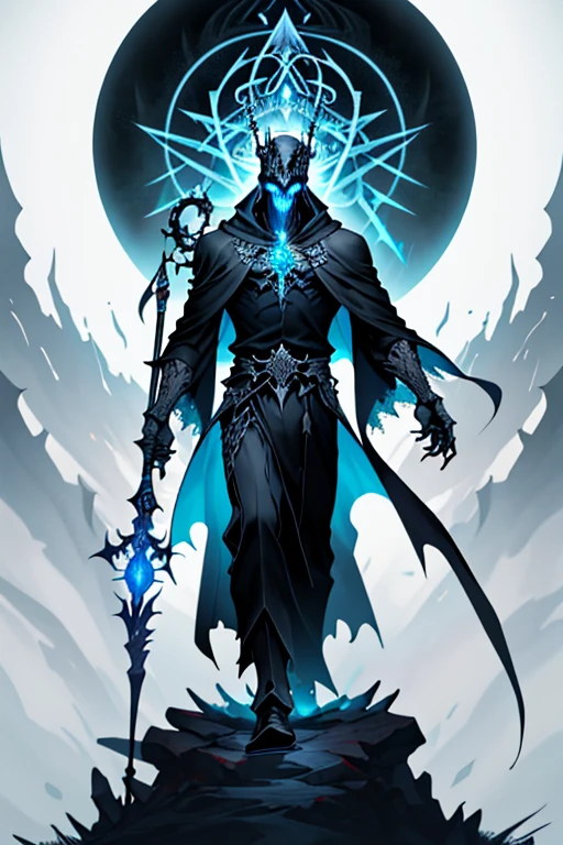 Death Lord, the Sovereign of the Grim Reaper, is a terrifying and omnipotent figure, whose mere presence instills fear even in the darkest abysses. Resembling a lich, he is a skeletal specter, cloaked in a necromantic aura that causes time-worn bones to emit a faint, spectral glow, giving him an otherworldly, timeless aura.

In his hands, Death Lord wields a majestic staff, a tool of power and a beacon of his dominion over the dark forces. This staff is intricately adorned with ancient runes and crowned with a pulsating crystal