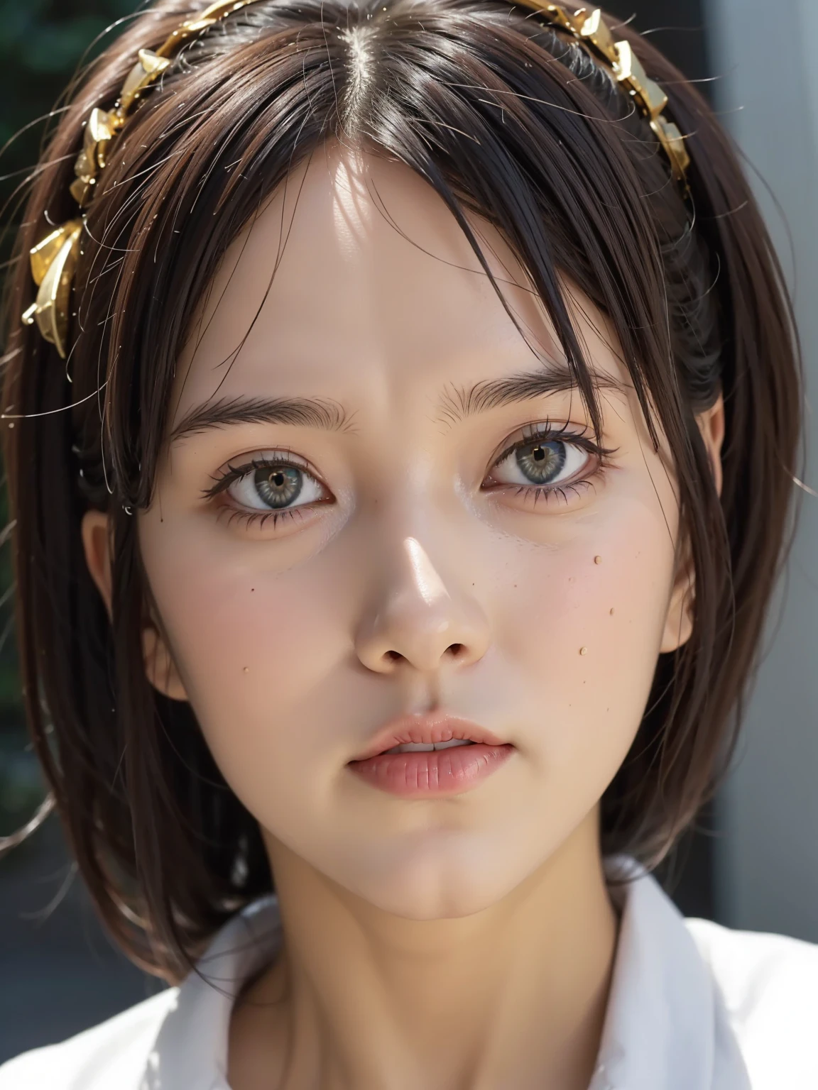 (A superb exquisite haruhi suzumiya), (haruhi suzumiya:1.5),
(photo realistic:1.4), (hyper realistic:1.4), (realistic:1.3),
(smoother lighting:1.05), (increase cinematic lighting quality:0.9), 32K,
1girl,16yo girl, realistic lighting, light on face, ray trace, (brightening light:1.2), (Increase quality:1.4),
(best quality real texture skin:1.4), finely detailed eyes, finely detailed face, finely quality eyes,
(tired and sleepy and satisfied:0.0), ((face closeup)),
(Increase body line mood:1.1), (Increase skin texture beauty:1.1),
