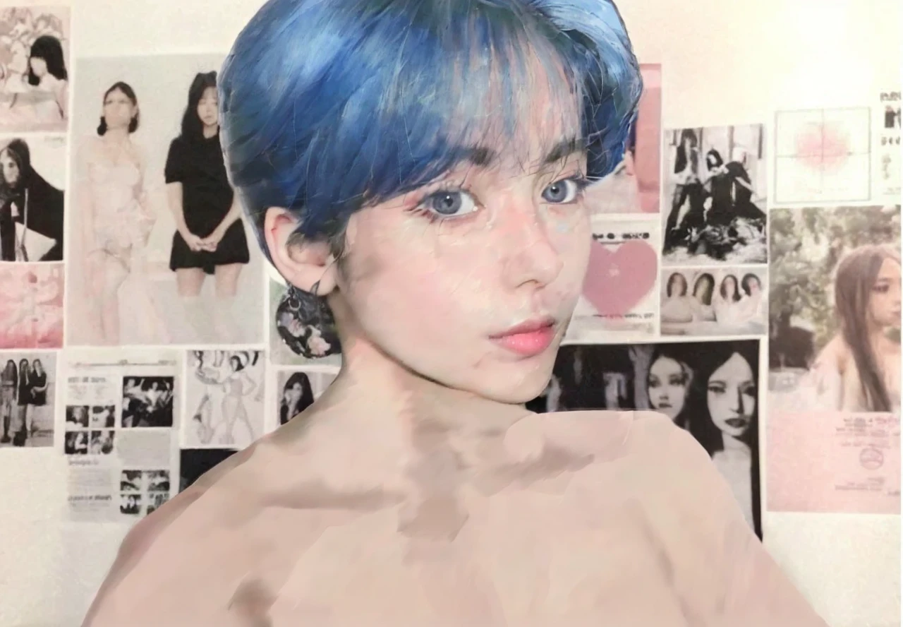 Best Quality, Masterpiece, ultra high resolution, (photorealistic:1.5), photo and gross, 1 chico, off the shoulder, in the dark, deep shadow, low key, cold light, y look, short hair, bare shoulders, sexollarbones