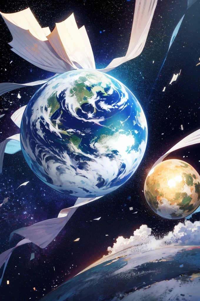 earth, single planet, full view, in space,