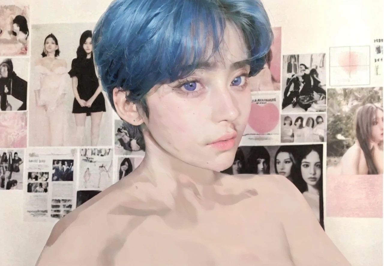 Best Quality, Masterpiece, ultra high resolution, (photorealistic:1.5), photo and gross, 1 chico, off the shoulder, in the dark, deep shadow, low key, cold light, sexy look, short hair, bare shoulders, sexy collarbones