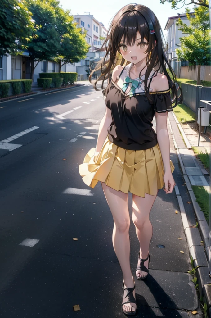 Yuikotegawa, yui kotegawa, Black Hair, (Brown eyes:1.5), Long Hair,Big Breasts,happy smile, smile, Open your mouth,Glasses,Cold shoulder tops,Short sleeve,mini skirt,Stiletto heels,Walking,morning,morning陽,The sun is rising,whole bodyがイラストに入るように,
break outdoors, School,school gate,
break looking at viewer, whole body,
break (masterpiece:1.2), Highest quality, High resolution, unity 8k wallpaper, (figure:0.8), (Beautiful attention to detail:1.6), Highly detailed face, Perfect lighting, Highly detailed CG, (Perfect hands, Perfect Anatomy),