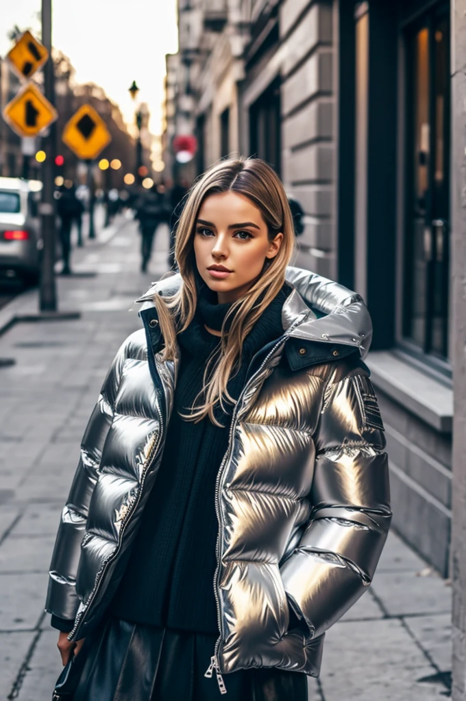 Shiny puffer jacket