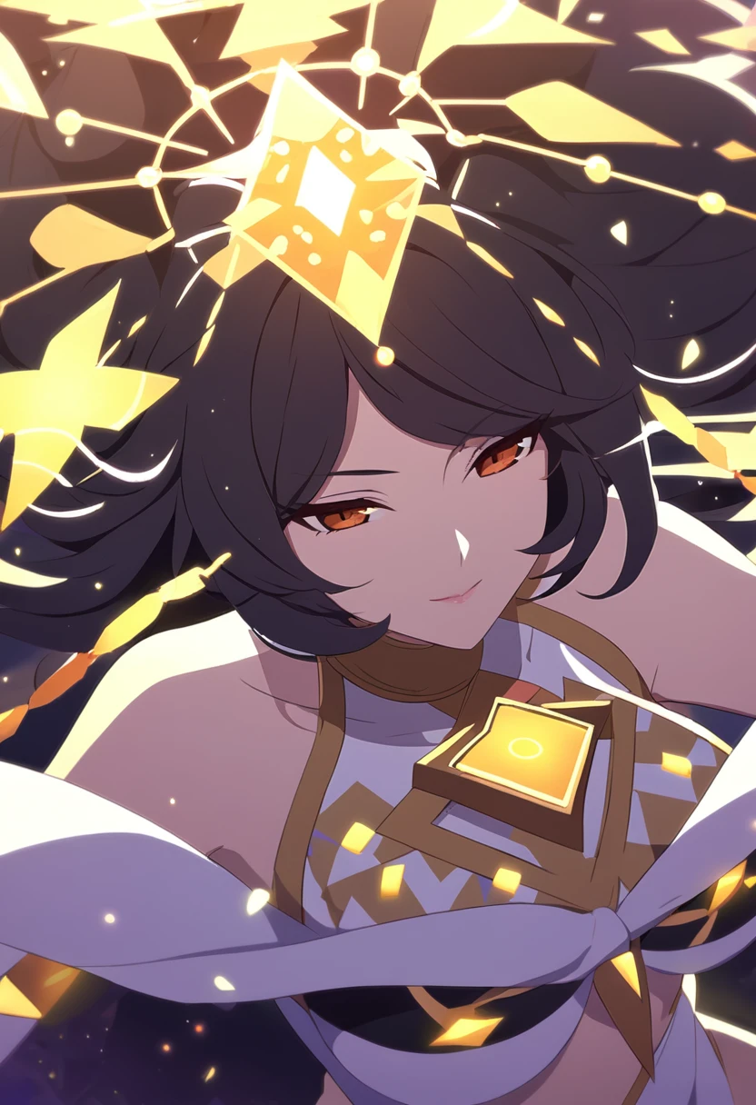Luminara, the Goddess of Creation, black hair
