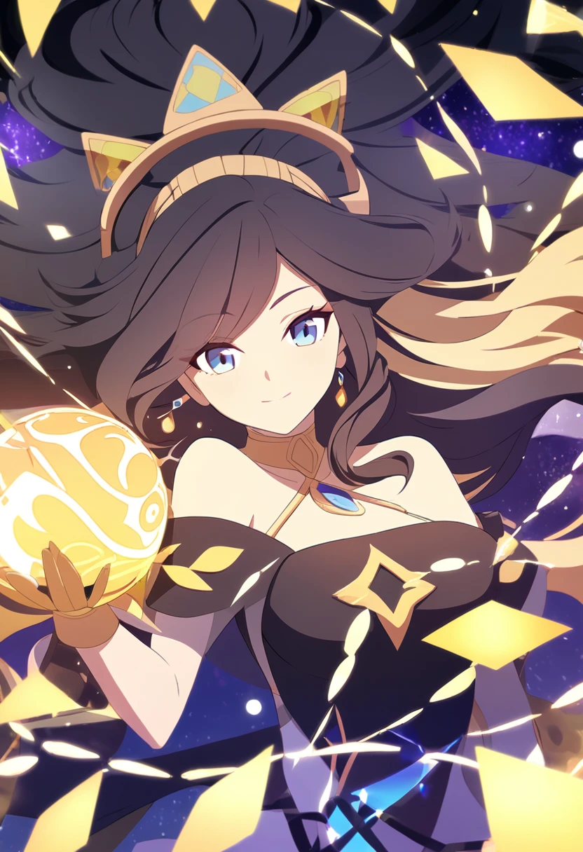 Luminara, the Goddess of Creation, black hair