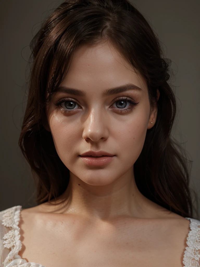 a woman in a babydoll dress, beautiful detailed eyes, beautiful detailed lips, extremely detailed eyes and face, long eyelashes, soft lighting, elegant, sensual, cinematic, warm colors, high quality, 8k, photorealistic